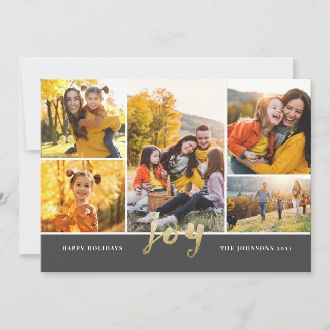 Cartão de Férias de Natal Feliz com Foto do Dourad (Frente)