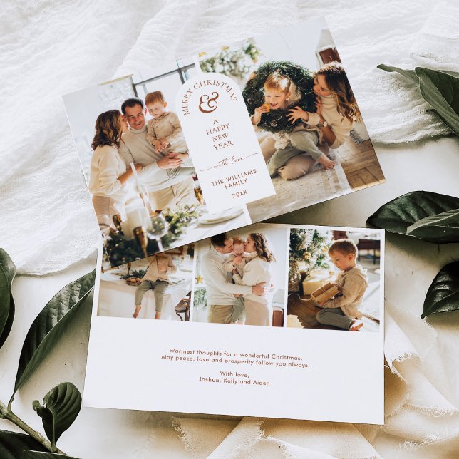 Cartão de Férias de Natal Feliz de Arco Moderno (Criador carregado)