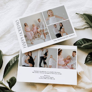 Cartão de Férias de Natal Horizontal Minimalista