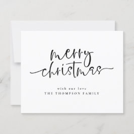 Cartão de Férias de Natal Merry Script Mínimo de O