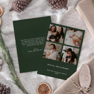 Cartão de Férias de Natal Mínimo com 4 Fotografias