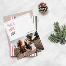 Cartão de Férias de Natal para Joy Peace Love