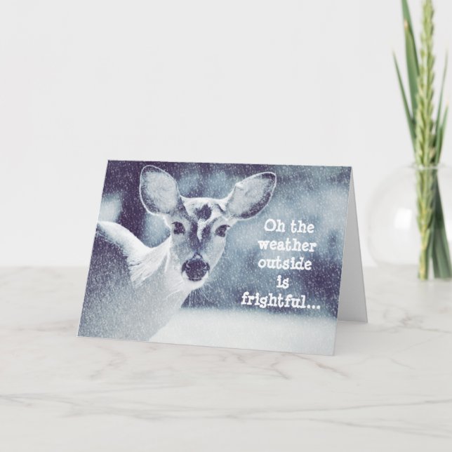 Cartão de Férias de Natal para Neve (Frente)