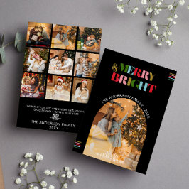 Cartão de Férias de Natal para Retro feliz e Brilh