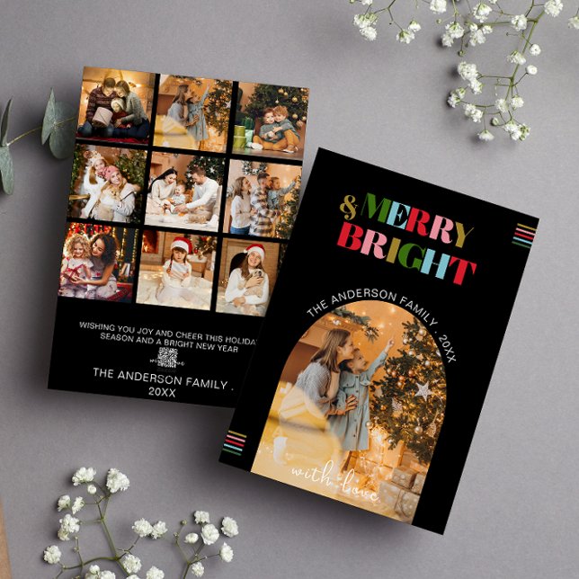 Cartão de Férias de Natal para Retro feliz e Brilh (Criador carregado)