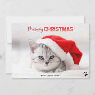 Cartão de Férias de Natal Pawprint Pawprint Pawpri