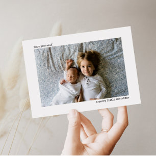 Cartão de Férias de Natal Pequeno e feliz