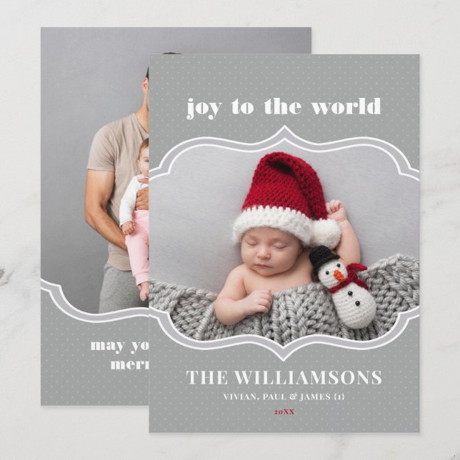 Cartão de Férias de Natal Quadro (Frente/Verso)