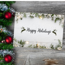 Cartão de Férias de Natal Rustic Reindeer