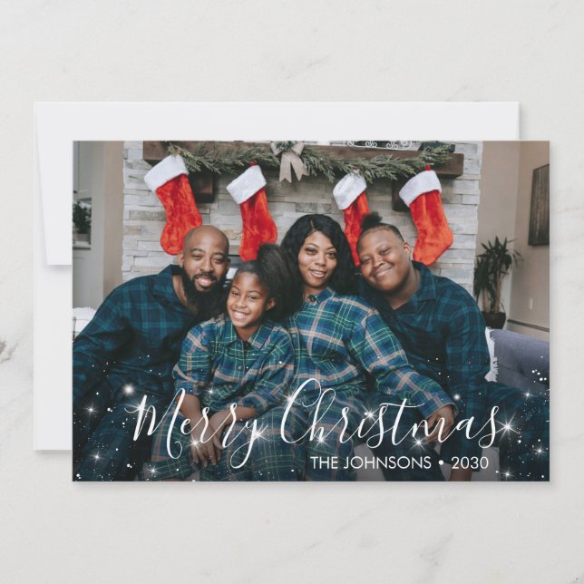 Cartão de Férias de Natal Sparkle (Frente)