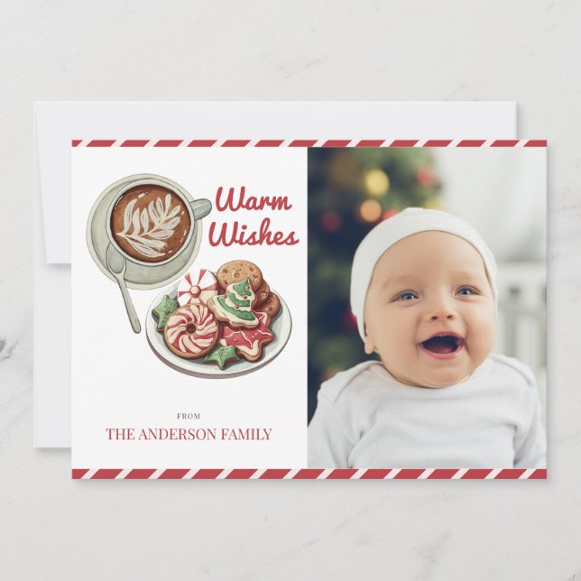 Cartão de Férias de Natal Vermelho e de Cacau (Frente)