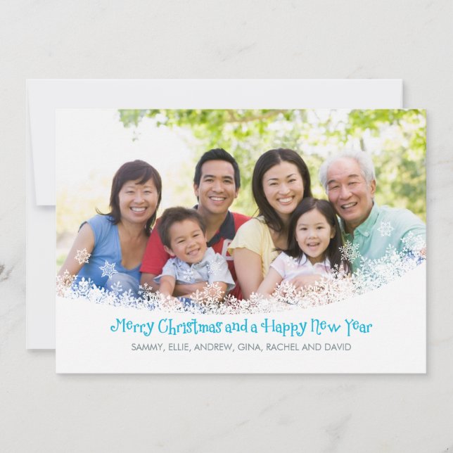 Cartão de Férias de Neve Flurry (Frente)