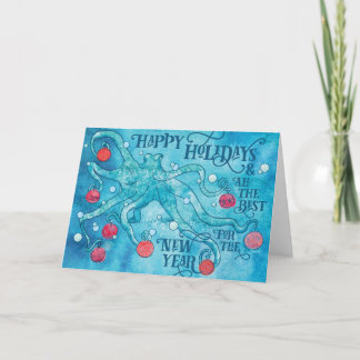 Cartão de Férias de Octopus Feliz