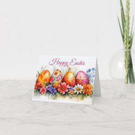 Cartão de Férias de Ovos de Páscoa Floral bonito c