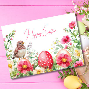 Cartão de Férias de Ovos de Páscoa Floral bonito c
