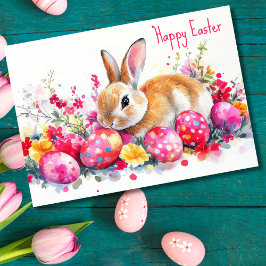 Cartão de Férias de Ovos de Páscoa Floral bonito c