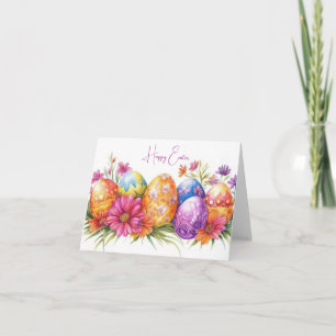 Cartão de Férias de Ovos de Páscoa Floral bonito c