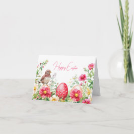 Cartão de Férias de Ovos de Páscoa Floral bonito c