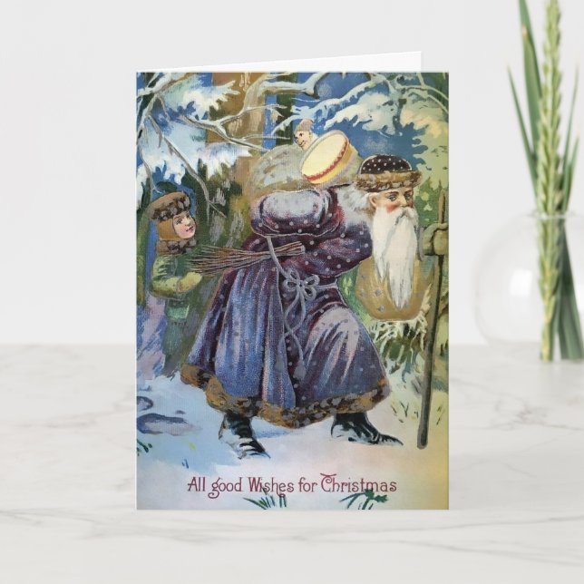 Cartão de Férias de Papais noeis de Espancamento V (Frente)