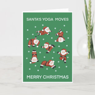 Cartão de Férias de Papais noeis Yoga