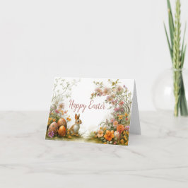 Cartão de Férias de Páscoa Floral bonito com Aquar