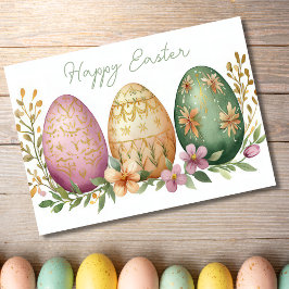 Cartão de Férias de Páscoa Floral bonito com Aquar