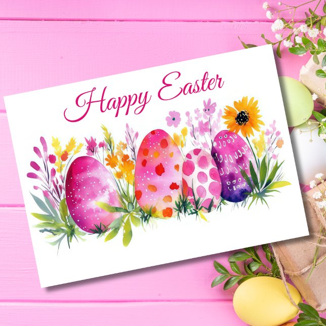 Cartão de Férias de Páscoa Floral bonito com Aquar (Criador carregado)