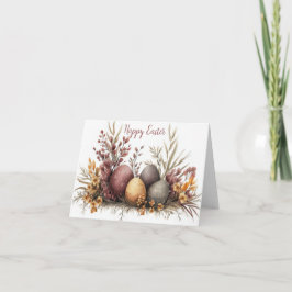 Cartão de Férias de Páscoa Floral bonito com Aquar