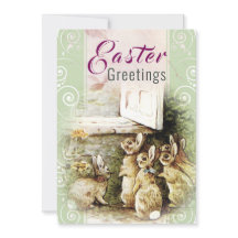 Cartão de Férias de Páscoas de Bonés de Vintage Bo