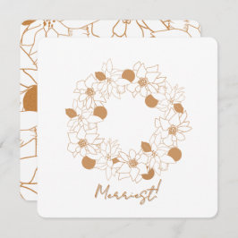 Cartão de Férias de Poinsettia Minimalista Dourado