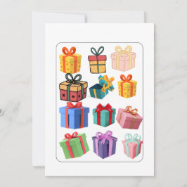 Cartão de Férias de Presentes Coloridos Mínimos