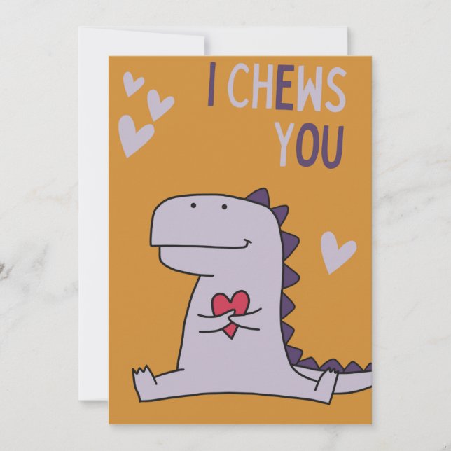 Cartão de Férias de São Valentim 'Eu Mastigo Você! (Frente)