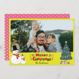 Cartão de Férias de Saudação de Natal para Snowman