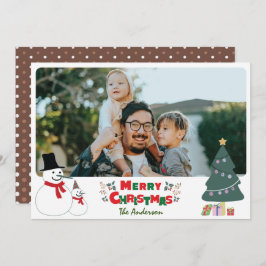 Cartão de Férias de Saudação de Natal para Snowman