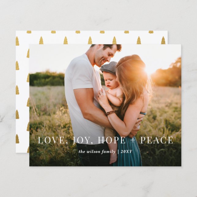 Cartão de Férias do Cheio Moderno de Orçamento (Frente/Verso)