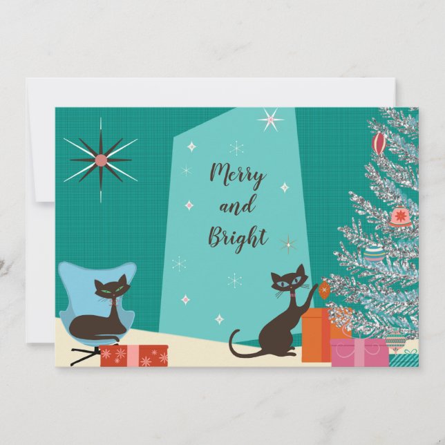 Cartão de Férias do Design do Século médio (Frente)