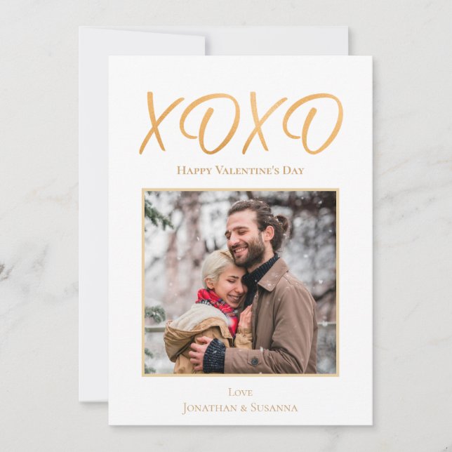 Cartão de Férias do Feliz dia de os namorados XOXO (Frente)