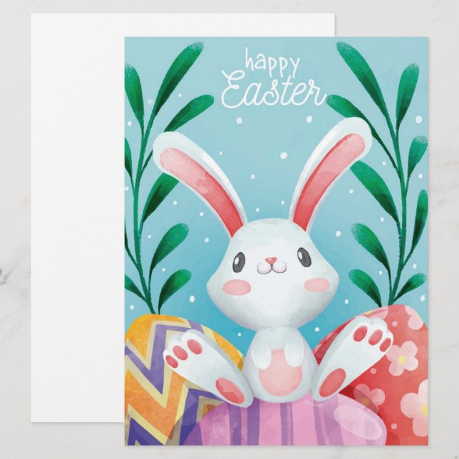 Cartão de Férias do felz pascoa (Frente/Verso)