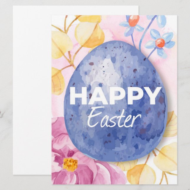 Cartão de Férias do felz pascoa (Frente/Verso)