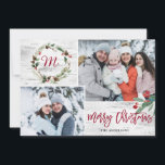 Cartão de Férias do Latido Collage de Natal Holly<br><div class="desc">Natal Holly 2 FOTOS - Cartão de Férias de Colagem</div>