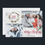 Cartão de Férias do Latido Collage de Natal Holly<br><div class="desc">Natal Holly 2 FOTOS - Cartão de Férias de Colagem</div>