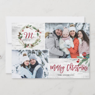 Cartão de Férias do Latido Collage de Natal Holly