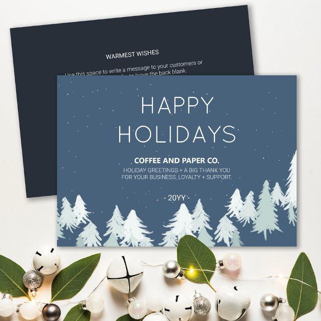 Cartão de Férias do Logotipo Empresarial do Xmas (Xmas Trees Corporate Business Logo Holiday Card)