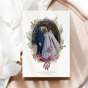 Cartão de Férias do Solteiro Elegante Winter Green