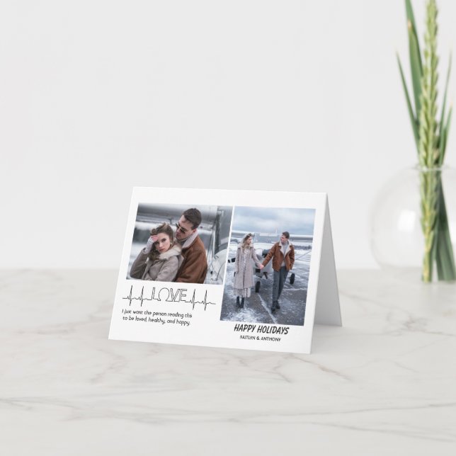 Cartão de Férias Dobrado com Colagem de Fotos de R (Frente)