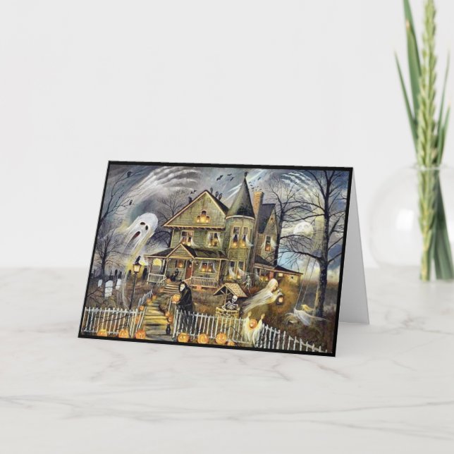 Cartão de Férias Dobrado Feliz Halloween (Frente)