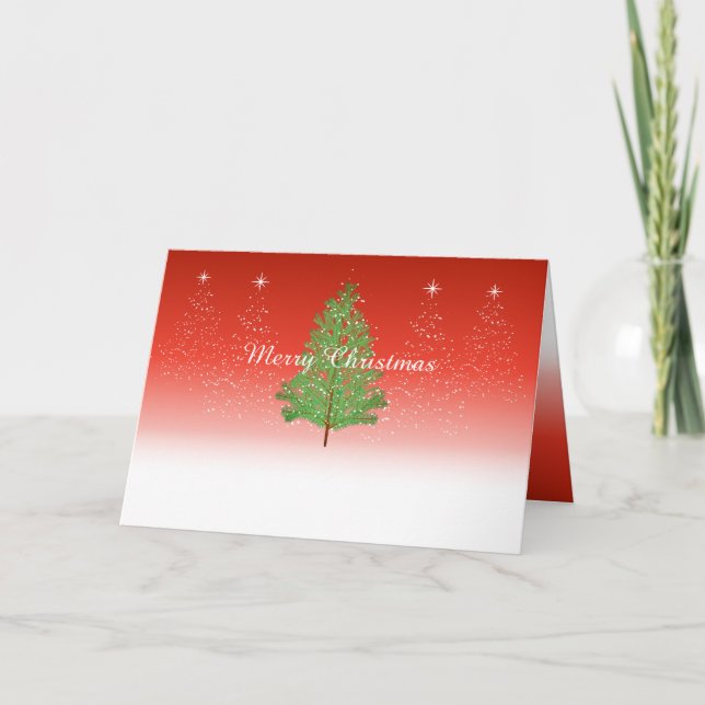 Cartão de Férias Dobrado na árvore de Natal (Frente)