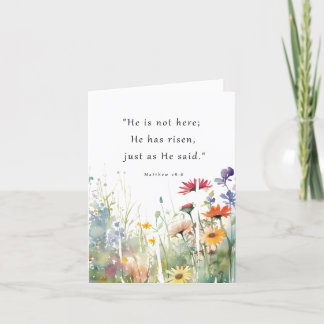 Cartão de Férias Dobrável de Aquarela Ele Ressusci