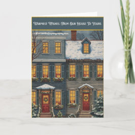 Cartão de Férias Dobrável de Nossa Casa para a Sua