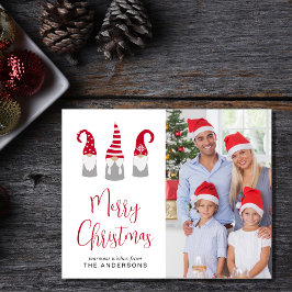 Cartão de Férias dos Gnomos de Feliz Natal